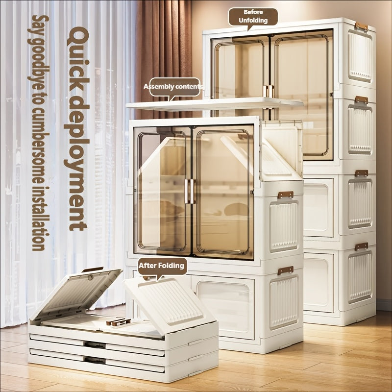 A 26.77 Inch Simple Wardrobe, Portable Storage Box, Foldable Storage Cabinet, Multifunctional Wardrobe Organizer, Suitable for Hanging Clothes, Suitable for Bedrooms, Cloakrooms, Clothing Stores, Laundry Rooms, Walk-in Wardrobes, Etc